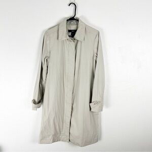 GAP Vintage Long Sleeves Lined Button Zipper Closure Pockets Trench Coat Medium